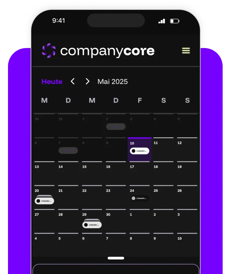 Vorschau des companycore ai Tools auf Mobilgeräten