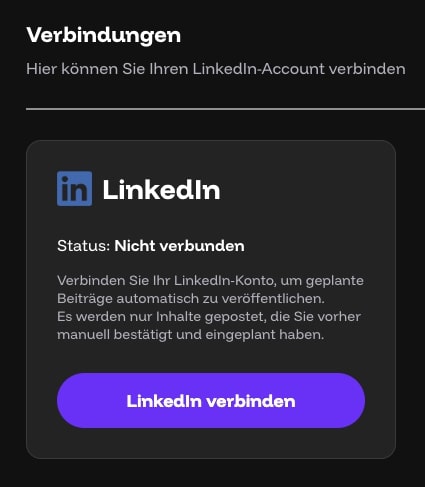 LinkedIn nicht verbunden